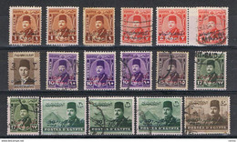 EGYPT:  1952  OVERPRINTED  -  LOT  17  USED  STAMPS  -  YV/TELL. 288//300 - Used Stamps