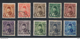 EGYPT:  1944/46  FAROUK  -  KOMPLET  SET  10  USED  STAMPS  -  YV/TELL. 223/32 - Usati