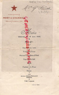 27- LES ANDELYS- MENU HOTEL DES TROIS MARCHANDS -PAGNIERRE- MME G. PARISSE-CHAMPAGNE MOET CHANDON-15 JUIN 1924- - Menú