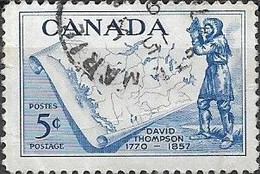 CANADA 1957 Death Centenary Of David Thompson (explorer) - 5c - Thompson With Sextant, And North American Map FU - Gebruikt