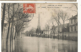 CPA, Th Inond ,N°210, Crue De La Seine - Paris Avenue De Versailles 19 Janvier 1910 ,Ed. E.L.D. 1910 - Floods