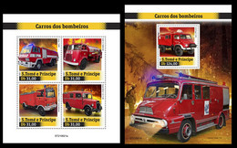 St.Tome&Principe  2021 Fire Engines. (621)  OFFICIAL ISSUE - Sapeurs-Pompiers