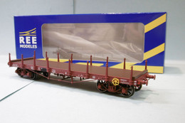 REE - WAGON A RANCHERS PLAT TP Brun Ep. IV SNCF Réf. WB-551 Neuf NBO HO 1/87 - Güterwaggons