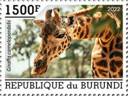 Burundi  2021 Giraffes.  (1033a) OFFICIAL ISSUE - Giraffes