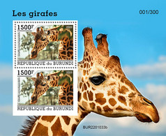 Burundi  2021 Giraffes.  (1033b) OFFICIAL ISSUE - Giraffen