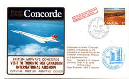 Concorde BA 1981 - Toronto Airshow - Erst- U. Sonderflugbriefe