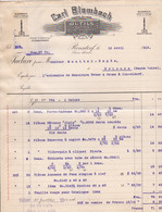 3848	139	Carl Blombach,Ronsdorf, Outils ,patins, Quincailleries Facture+mandat  Avec Timbre Fiscal 12-04-1912 - 1900 – 1949