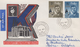 Enveloppe  FDC  1er  Jour    MALTE    Mémorial   Président   John  KENNEDY   1966 - Kennedy (John F.)