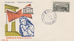 Enveloppe  FDC  1er  Jour  TUNISIE   Inauguration   Palais  De  L' U.N.E.S.CO   1958 - UNESCO