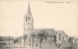 Frelinghien * Place Et église Du Village * Villageois - Autres & Non Classés