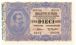 10 LIRE BIGLIETTO DI STATO EFFIGE UMBERTO I 03/06/1925 FDS - Regno D'Italia – Autres