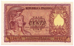 100 LIRE BIGLIETTO DI STATO ITALIA ELMATA DI CRISTINA 31/12/1951 SPL+ - Andere & Zonder Classificatie