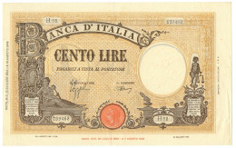 100 LIRE BARBETTI GRANDE B GIALLO TESTINA RETRO BI RSI 10/10/1944 SPL/SPL+ - Regno D'Italia – Other