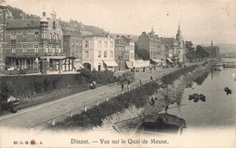 CPA - Belgique - Dinant - Vue Sur Le Quai De Meuse - Edit. G.H. - Oblitéré Dinant 1907 - Animé - Canal - Restaurant - Dinant