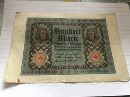 Papiergeld Deutschland Reichsbanknote 100 Mark 1920 - 100 Mark