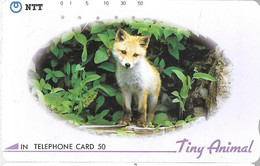 CARTE-MAGNETIQUE-JAPON-1988-RENARD-UTILISE-TBE - Chiens