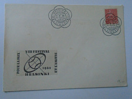 D192825 Suomi Finland    1962 VIII Festival  -Helsinki - Cartas & Documentos