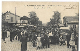 93    MONTREUIL - SOUS - BOIS   LE  MARCHE  AUX  PUCES  VUE  PRISE  DE  LA  RUE  DE  PARIS - Montreuil