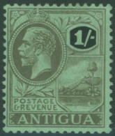 1921-29 MCCA 1s Black & Emerald, Wmk Inverted & Reverse M, SG.57y. Scarce. (1) Cat. £400 - Andere & Zonder Classificatie