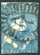 3d Deep Blue, Pos. 109, [7], Lower Left Corner, Margin At Top And In Places Elsewhere, Clearly Cancelled By Barred Oval  - Andere & Zonder Classificatie