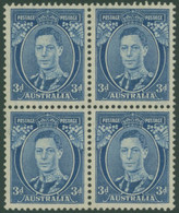 1937-49 3d Bright Blue Thin Paper UM Block Of Four, SG.168ca. (4) Cat. £240++ - Andere & Zonder Classificatie