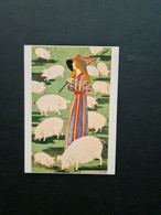 Wiener Werkstätten-Repro, Mela Köhler, Mode-Neujahrskarte, Schweine, WW-Karte Nr. 477, Repro, Nicht Gelaufen - Mode