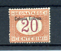 1903 ERITREA Segnatasse N.3 20 Centesimi * - Eritrea