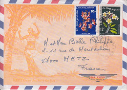Lettre Par Avion Illustrée "Vahinée" Obl. Papeete RP Le 24/7/79 Sur TP N° 128, PA 127 (Fleurs) Pour Metz - Cartas & Documentos