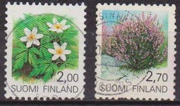Flore - Fleurs - FINLANDE - Anémone Blanche, Bruyère - N° 1066-1067 - 1990 - Used Stamps