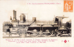 CPA Chemin De Fer - Les Locomotives Françaises - Etat - C 51 F Fleury - Locomotive - Machine N°121 065 - Treinen