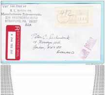 USA ETATS-UNIS R- Brief Registered Meter Cover Lettre AFS 4,48 - 28.11.86 Wayne - PA (2 Scan)(21426) - Covers & Documents