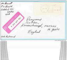 USA ETATS-UNIS R- Brief Registered Meter Cover Lettre AFS 4,85 - 03.09.88 Lakeland - FL (2 Scan)(21483) - Covers & Documents