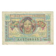 France, 10 Francs, 1947 French Treasury, TTB, Fayette:VF30.1, KM:M7a - 1947 Trésor Français