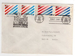 Enveloppe , Cover Souvenir " 200 Jaar Nederland América " FDC 20/04/82 Washigton Timbres USA , Nederland - Covers & Documents