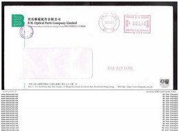 Hong Kong Brief AFS Meter Cover -- B.M. Optical Parts Company Limited -- 003,10 - 12.12.01 Kwun Tong (Scan)(12661) - Cartas