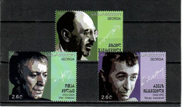 Georgia 2022 .Georgian Outstanding Figure ( Famous Writers ) . 3v. - Géorgie