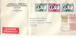 PM31/TP1169/1171 Baudouin&Fabiola 1er Jour-851-853-859 S/L.Europea Atomica Euratom  En Exprès Obl.T.T. BXL Q.L. 15/12/60 - Storia Postale