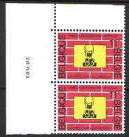 COB 2101-Cu ** - Décalage De La Couleur Jaune - Coin Daté Du 20/06/1983 - Andere & Zonder Classificatie