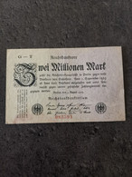 BILLET 2 000 000 MARK 9 8 1923 BERLIN REICHSBANKNOTE ALLEMAGNE / GERMANY - 2 Millionen Mark