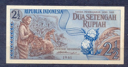 Indonesia - 1960 - 2,5 Rupiah...  P77 ..UNC - Indonésie