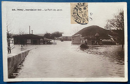 Carte Postale 513 Paris Inondation 1910 Le Port De Javel Type Blanc 1c Gris N°107 Oblitéré Dateur IMPRIMES/ PARIS / PP - 1900-29 Blanc