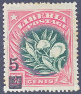 LIBERIA 1915, Freim.-Ah.-Ausgabe 5 (C.) A. 20 C. Paradieskörnerpflanze Ungebr. Kab.-Stück, ABART: Wie Aufdruck Type VII - Liberia