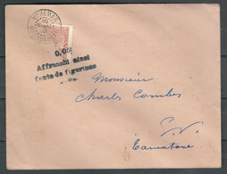 MADAGASCAR 1906 N° 93 Obl. S/Lettre  Pour Tamatave - Cartas & Documentos