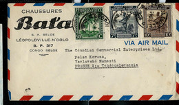 Lettre à Entête: Chaussures BATA - Obl. LEOPOLDVILLE 1946 ( N° 245 - 234 - 265) Vers Prague ( Tchécoslovaquie) - Brieven En Documenten