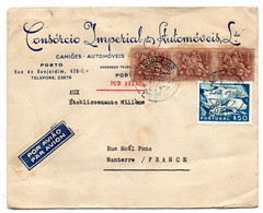 Portugal-1955 -lettre PORTO  Pour NANTERRE-92 (France).timbres Sur Lettre,  Cachet + Cachets De Cire Au Verso - Lettres & Documents