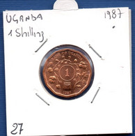 UGANDA - 1 Shilling 1987 -  See Photos - Km 27 - Uganda