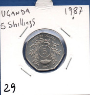 UGANDA - 5 Shillings 1987 -  See Photos - Km 29 - Oeganda