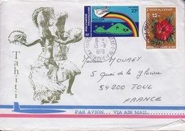 Lettre Par Avion Illustrée (Danseurs) Obl. Papeete RP Annexe 1 Le 13/11/78 Sur N° 119, PA 141 (arc En Ciel) - Lettres & Documents