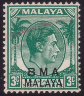 STRAIT SETTLEMENTS/BMA  1945 3c Chalkpaper Sc#258 - USED @N089 - Malaya (British Military Administration)