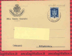 SAN MARINO 1947 - St.Post.003 - Cart. Servizio Novità, L.3 "STEMMI" - Vedi Descizione - - Storia Postale